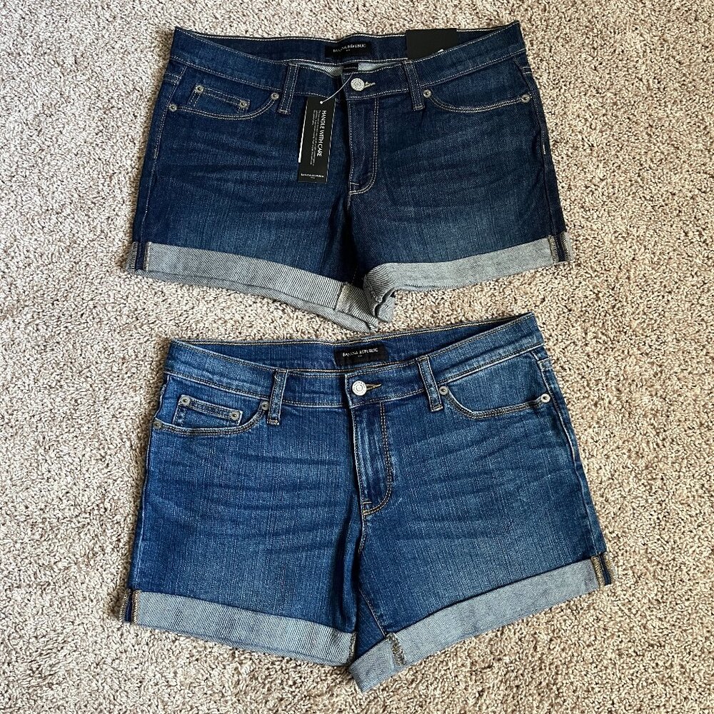 Banana Republic Dark and Medium Blue Denim Jean Shorts - 2 Pairs